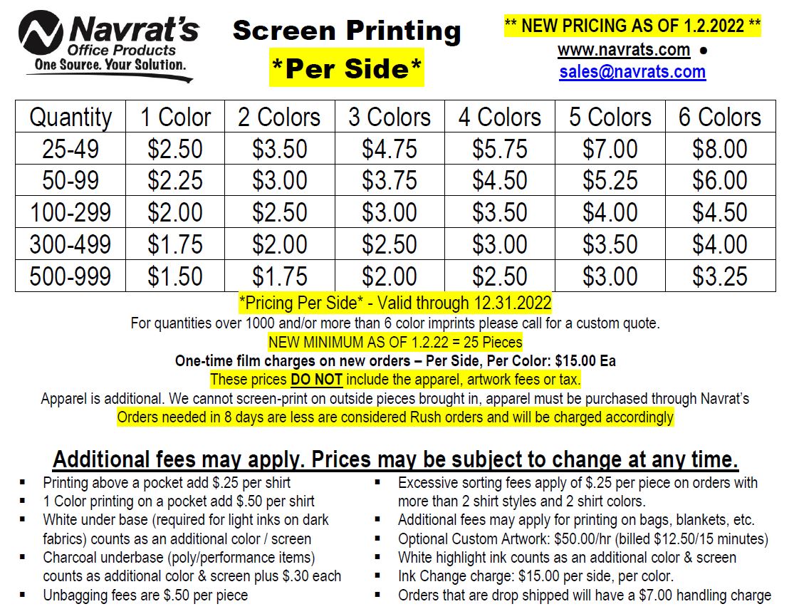 Embroidery & Apparel - Navrat's Office Products